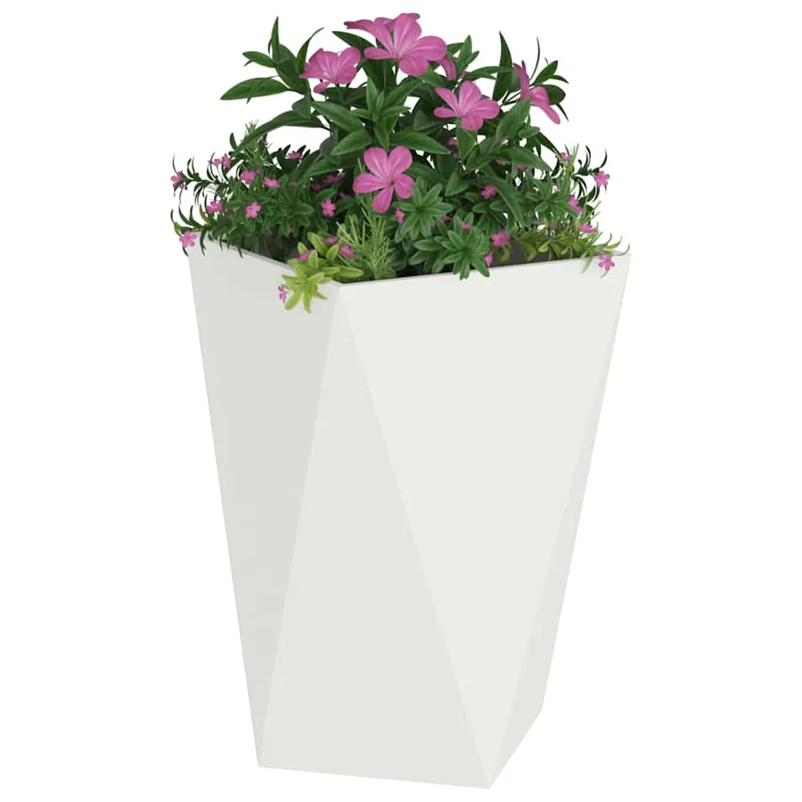 Jardinière Blanc 50 x 50 x 75 cm Acier - 3