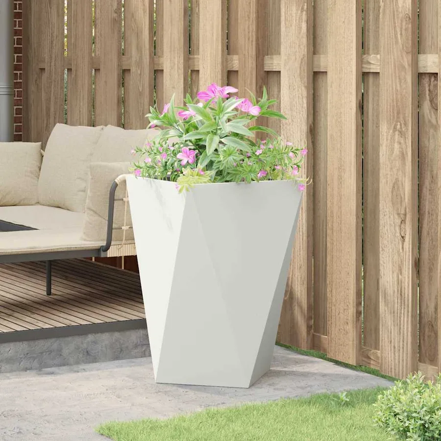 Jardinière Blanc 50 x 50 x 75 cm Acier - 4