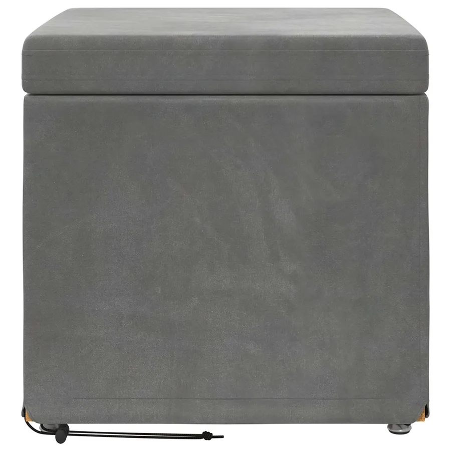 Tabouret Gris foncé 41 x 41 x 40 cm Velours et Bois Composite - 4