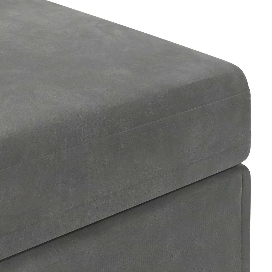Tabouret Gris foncé 41 x 41 x 40 cm Velours et Bois Composite - 5
