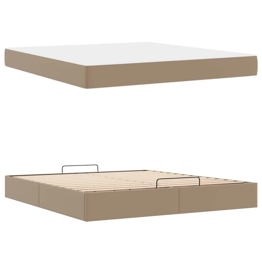 Cadre de lit avec matelas Autre 2 pcs Tan PVC - 3