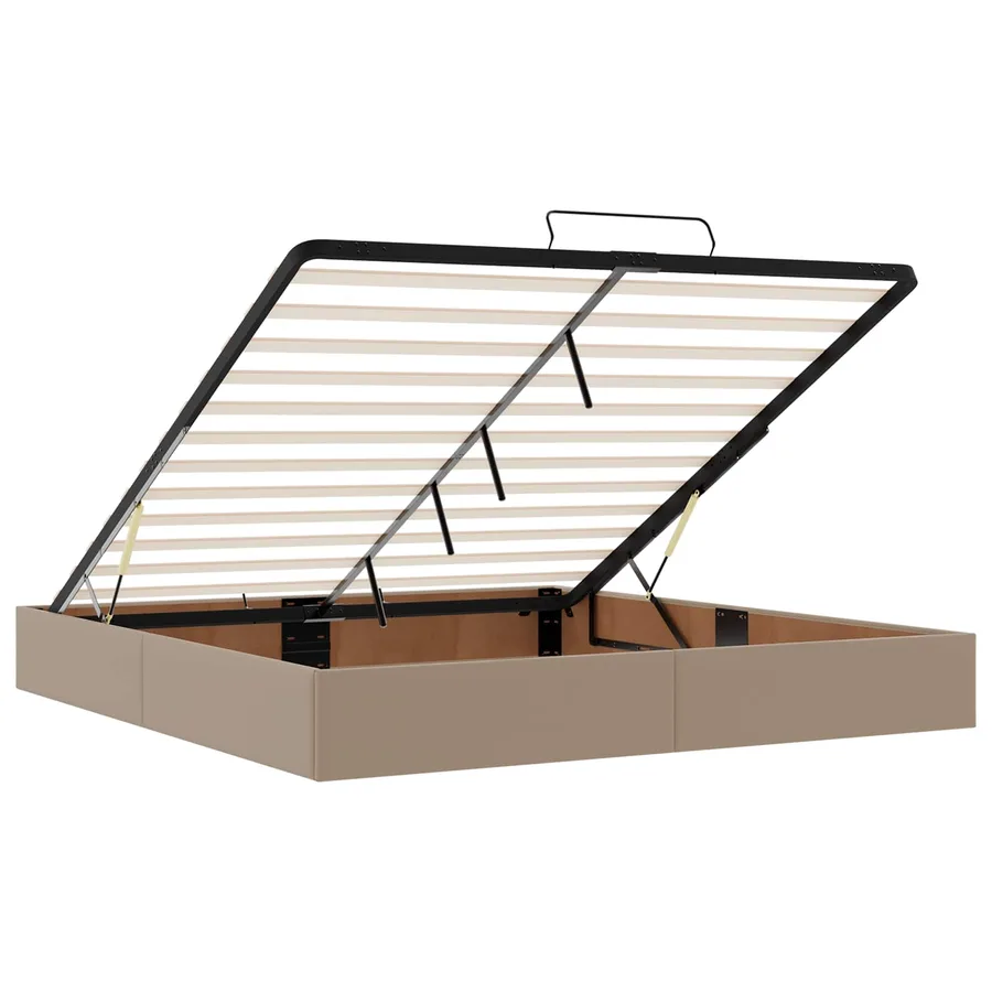 Cadre de lit avec matelas Autre 2 pcs Tan PVC - 7