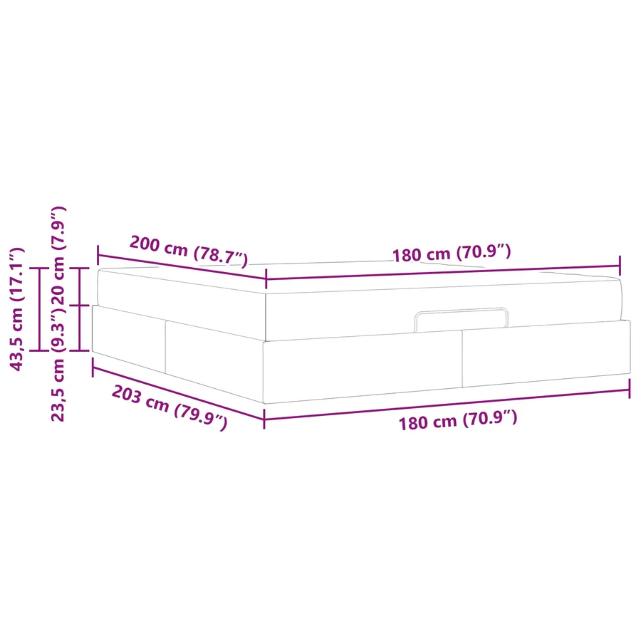 Cadre de lit avec matelas Autre 2 pcs Tan PVC - 9