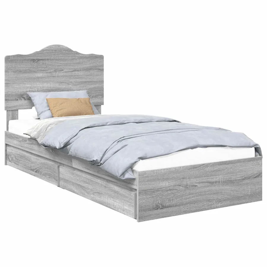 Lit de Rangement Gris Sonoma 70 x 190 cm Bois d'ingénierie - 2
