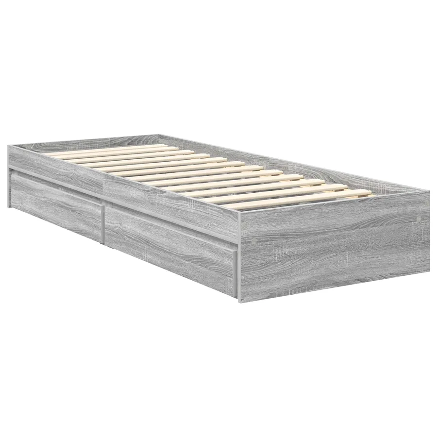 Lit de Rangement Gris Sonoma 70 x 190 cm Bois d'ingénierie - 6