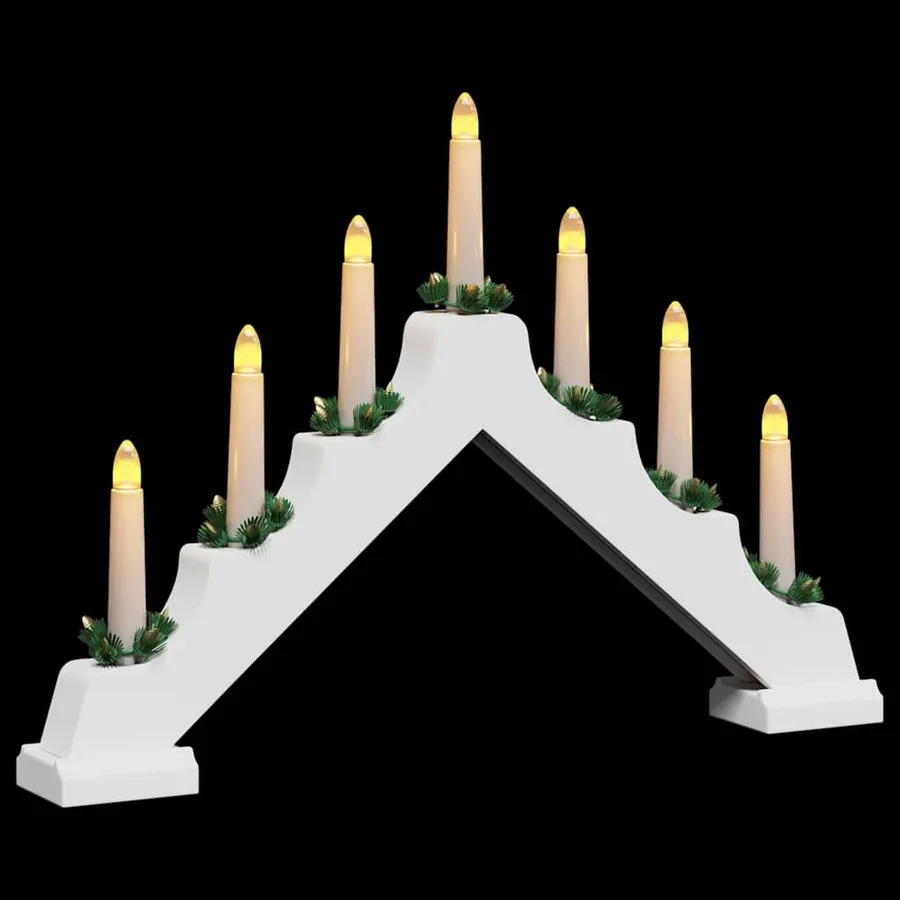 Pont de bougie de Noël Blanc 39.5 x 5 x 29 cm Pin massif - 5