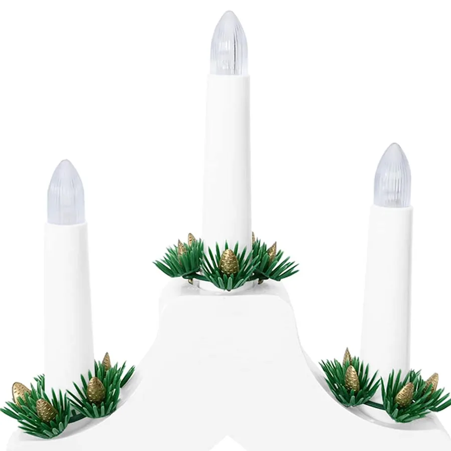 Pont de bougie de Noël Blanc 39.5 x 5 x 29 cm Pin massif - 9