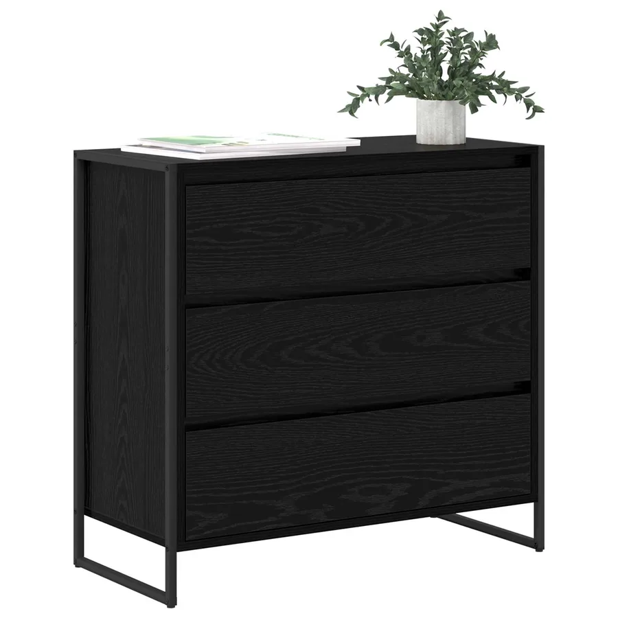 Buffet Chêne noir 79 x 36 x 75.5 cm Bois d'ingénierie - 3