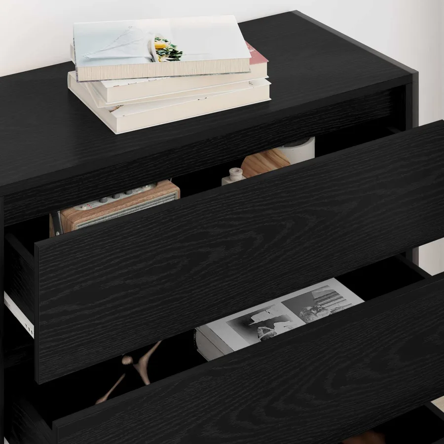 Buffet Chêne noir 79 x 36 x 75.5 cm Bois d'ingénierie - 4