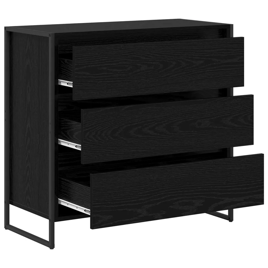 Buffet Chêne noir 79 x 36 x 75.5 cm Bois d'ingénierie - 5