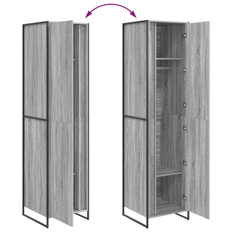 Garde-robe Gris Sonoma 50 x 50 x 200 cm Bois d'ingénierie - 11