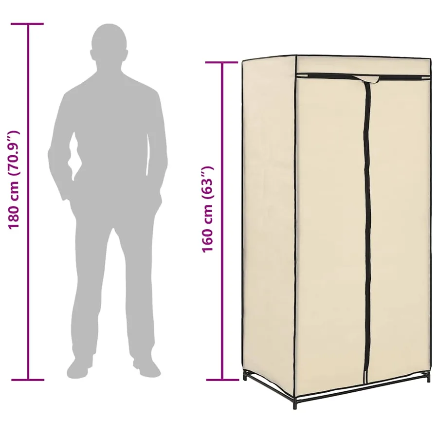 2 pcs Garde-robes Crème 75x50x160 cm - 11