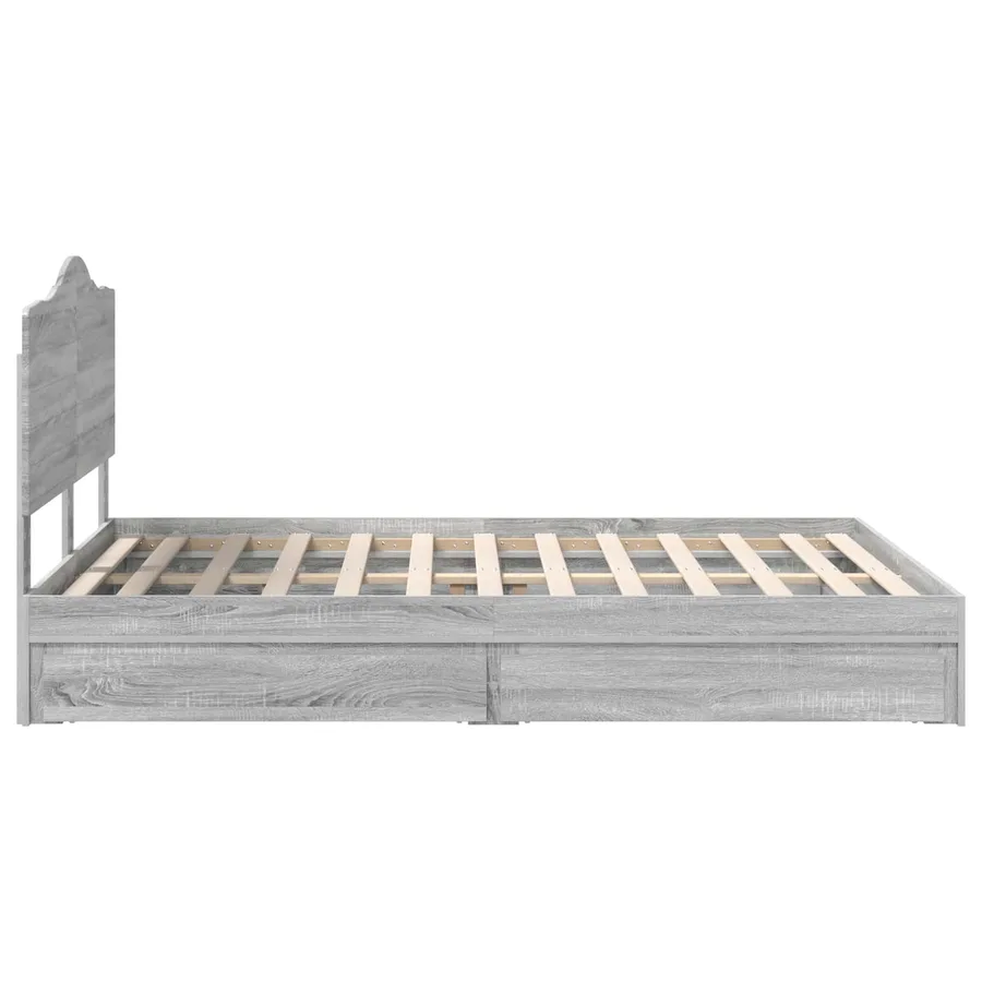 Lit de Rangement Gris Sonoma 160 x 200 cm Bois d'ingénierie - 9