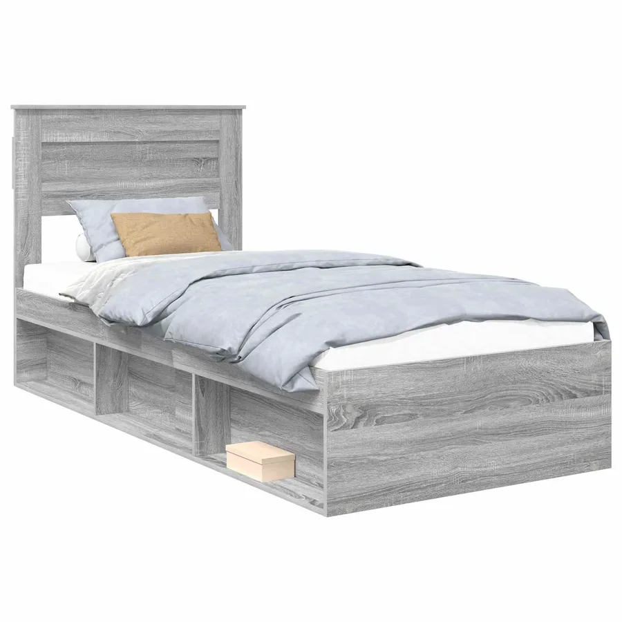 Cadre de lit Gris Sonoma 100 x 200 cm Bois de pin massif - 2