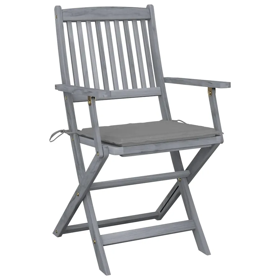 Chaises pliables d'extérieur lot de 2 et coussins Bois d'acacia - 3