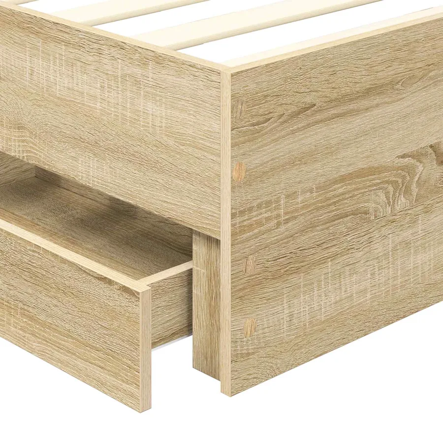 Cadre de lit Chêne Sonoma 75 x 190 cm Bois d’ingénierie - 11