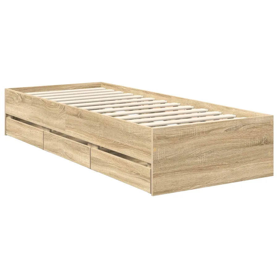 Cadre de lit Chêne Sonoma 75 x 190 cm Bois d’ingénierie - 6