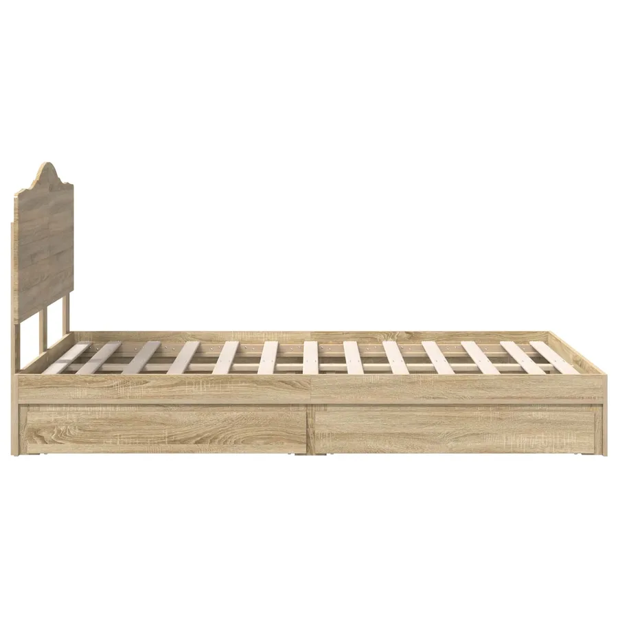 Lit de Rangement Chêne Sonoma 135 x 190 cm Bois d'ingénierie - 9