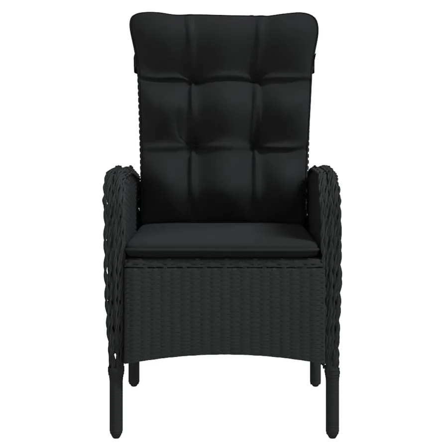 Ensemble à manger de jardin avec coussins 5 pcs Noir - 4