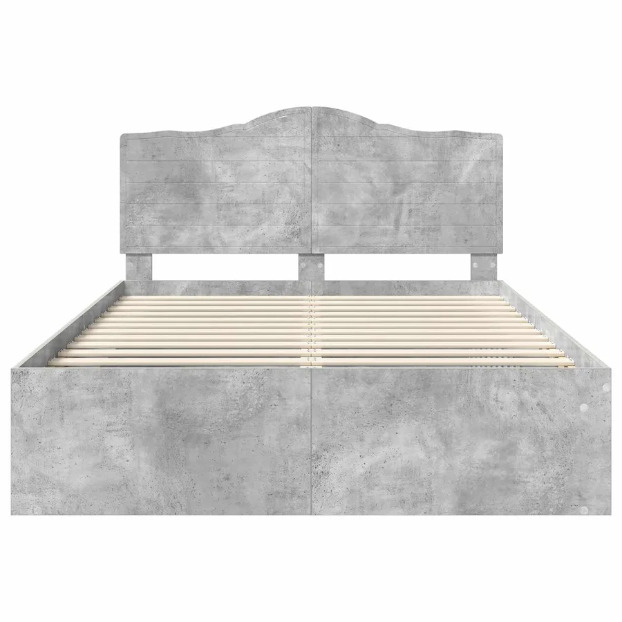 Cadre de lit Gris Béton 150 x 200 cm Pin massif - 7