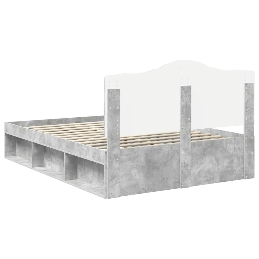 Cadre de lit Gris Béton 150 x 200 cm Pin massif - 9