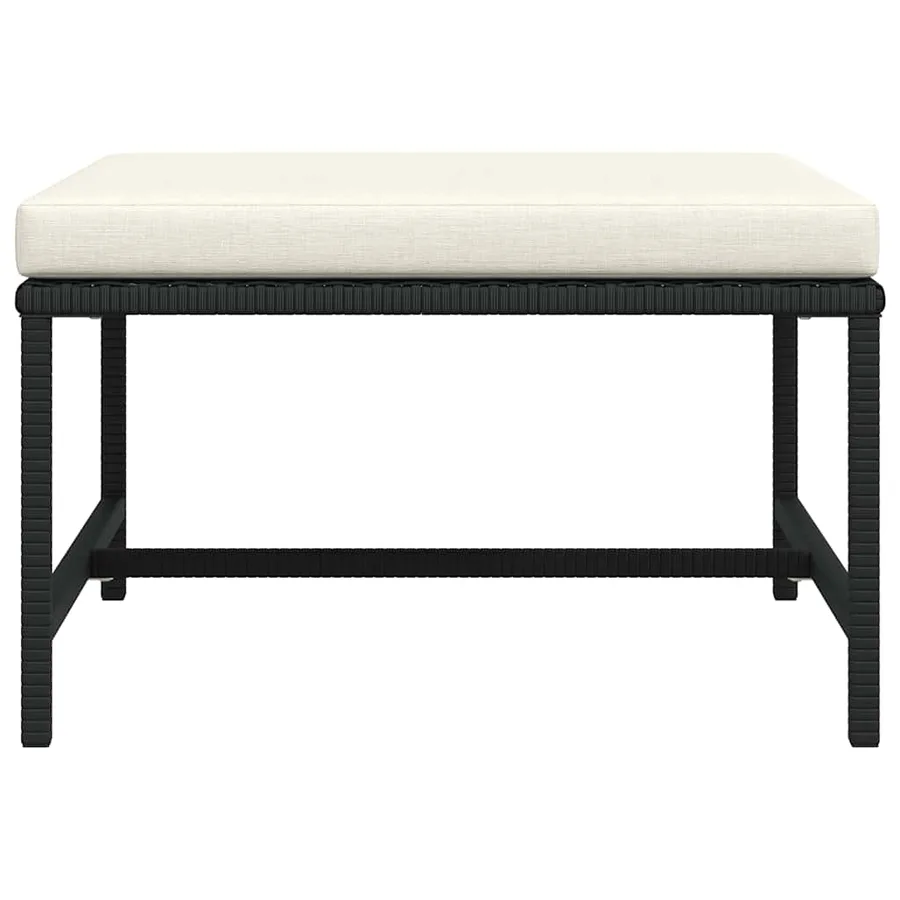 Repose-pied sectionnel avec coussin Noir Résine tressée - 4