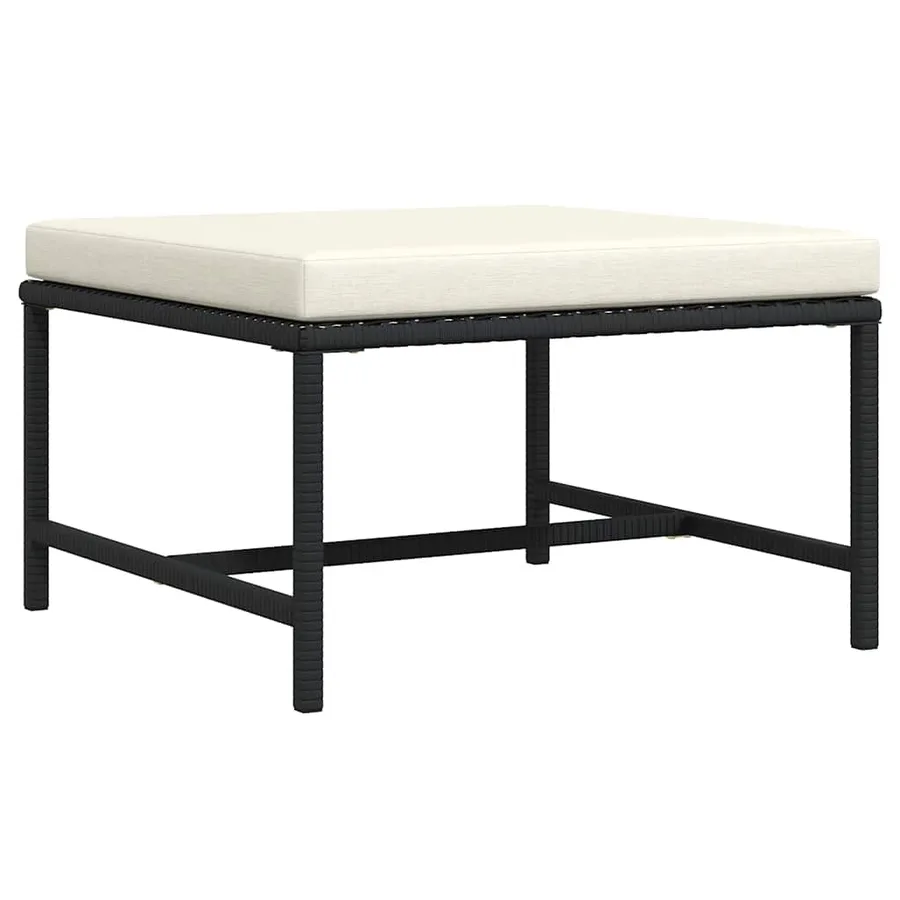 Repose-pied sectionnel avec coussin Noir Résine tressée - 6