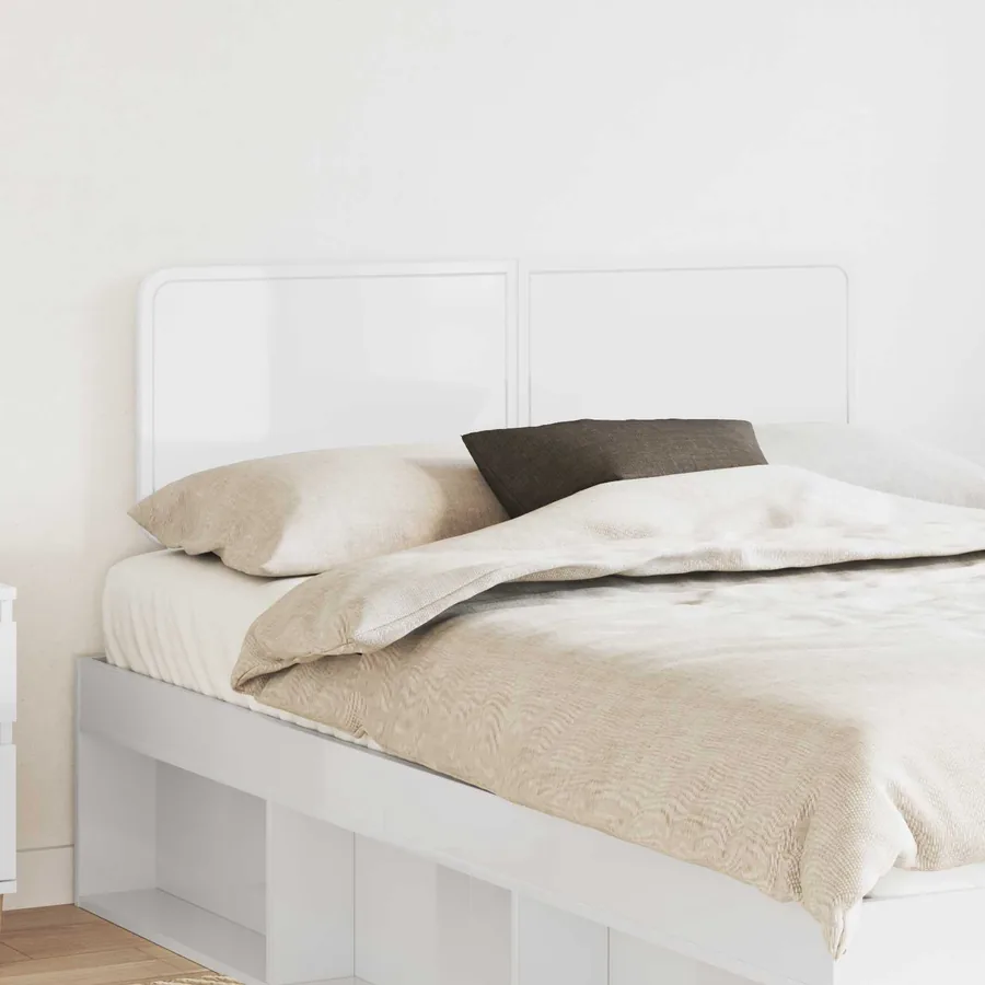 Tête de lit Blanc Brillant Bois d'ingénierie