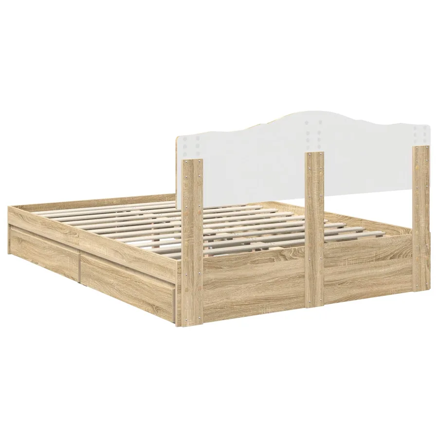 Lit de Rangement Chêne Sonoma 150 x 200 cm Bois d'ingénierie - 10