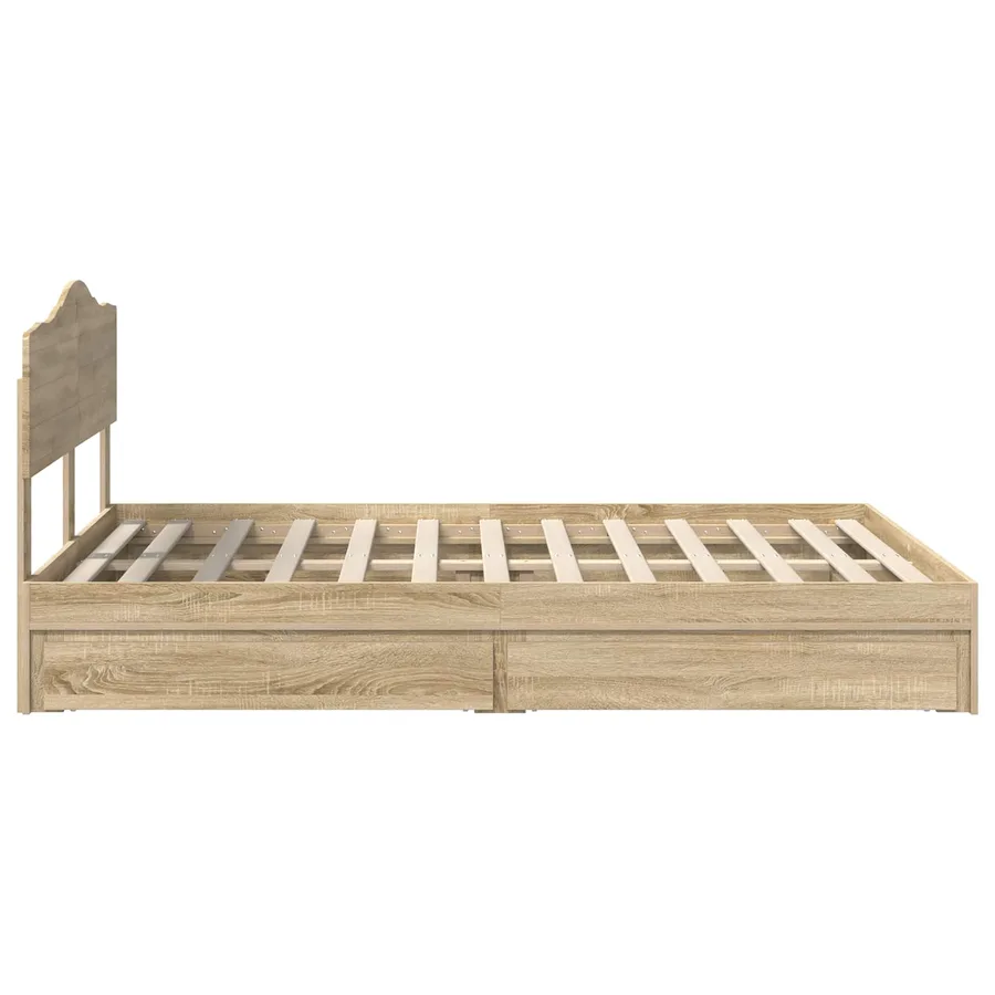 Lit de Rangement Chêne Sonoma 150 x 200 cm Bois d'ingénierie - 9