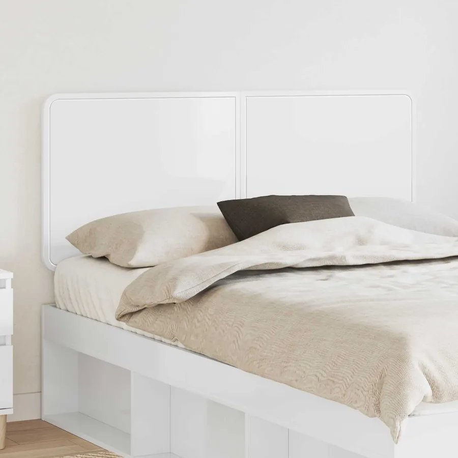 Tête de lit Blanc Brillant Bois d'ingénierie