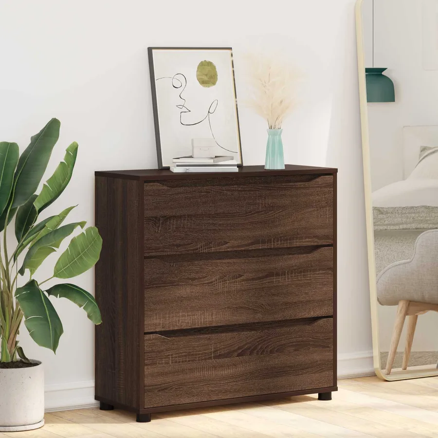 Armoire de rangement Chêne brun 80 x 31 x 81 cm - 6