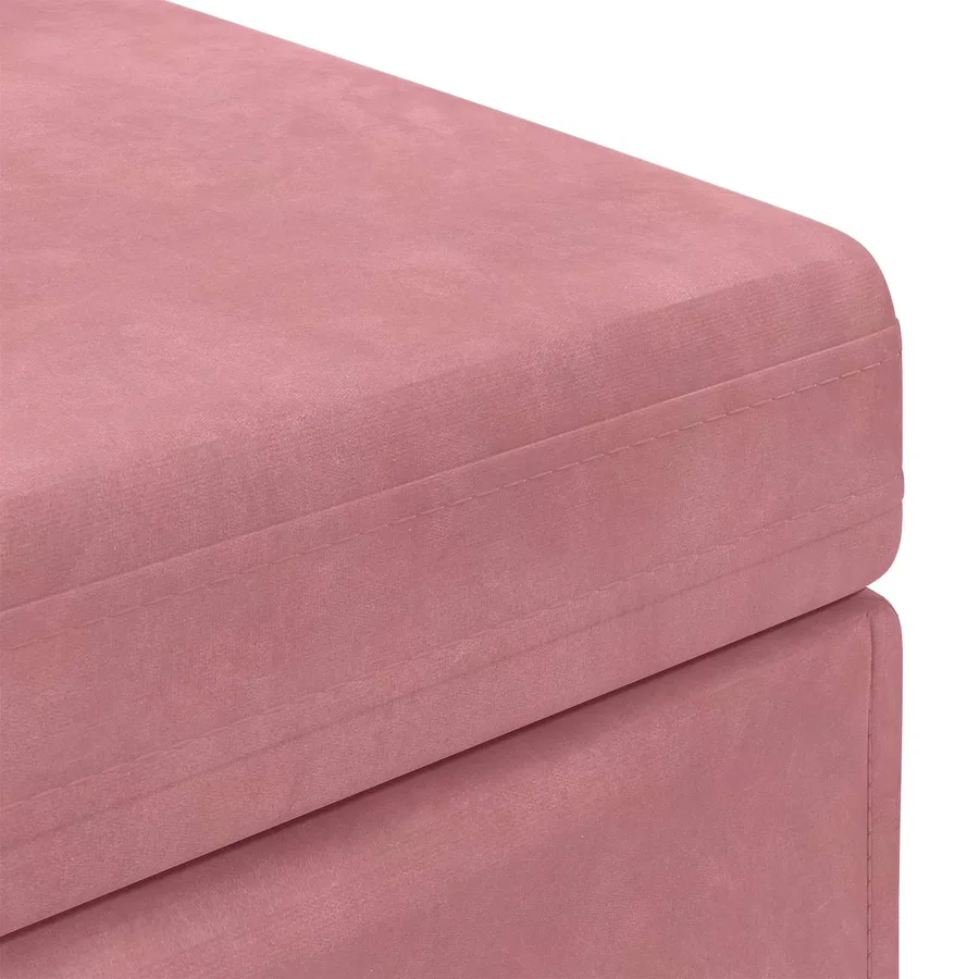 Tabouret Rose 41 x 41 x 40 cm Velours et Bois Composite - 5
