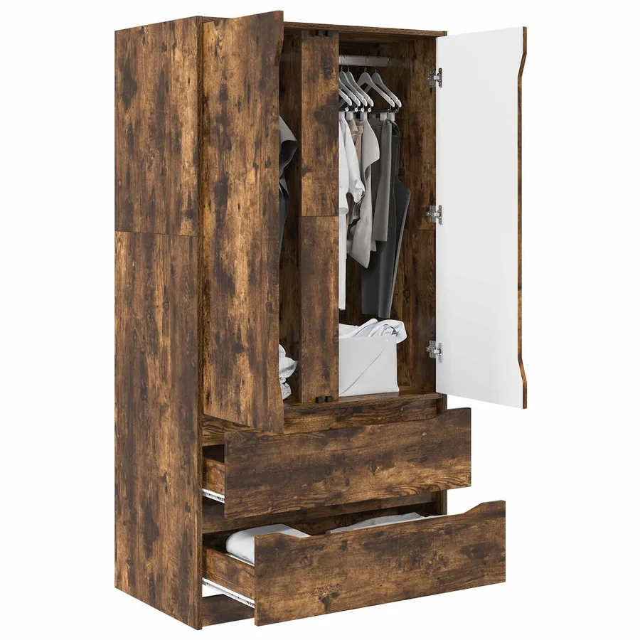Armoire Chêne Fumé 79,5 x 49 x 156 cm Bois d’ingénierie - 3