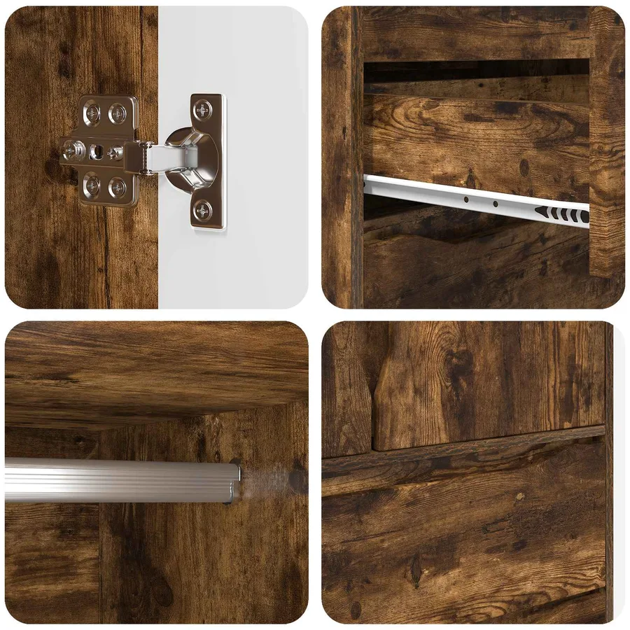 Armoire Chêne Fumé 79,5 x 49 x 156 cm Bois d’ingénierie - 8
