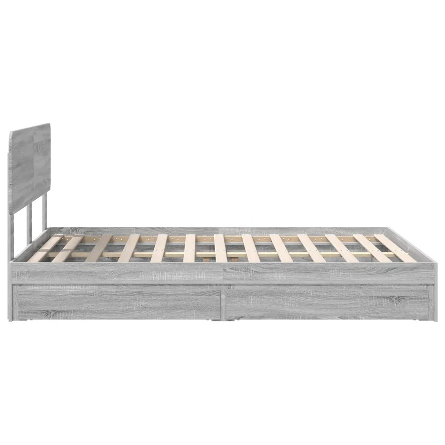 Lit de Rangement Gris Sonoma 140 x 200 cm Bois d'ingénierie - 9