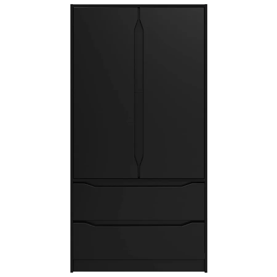 Armoire avec tiroir Noir 79,5 x 49 x 156 cm Bois d’ingénierie - 7
