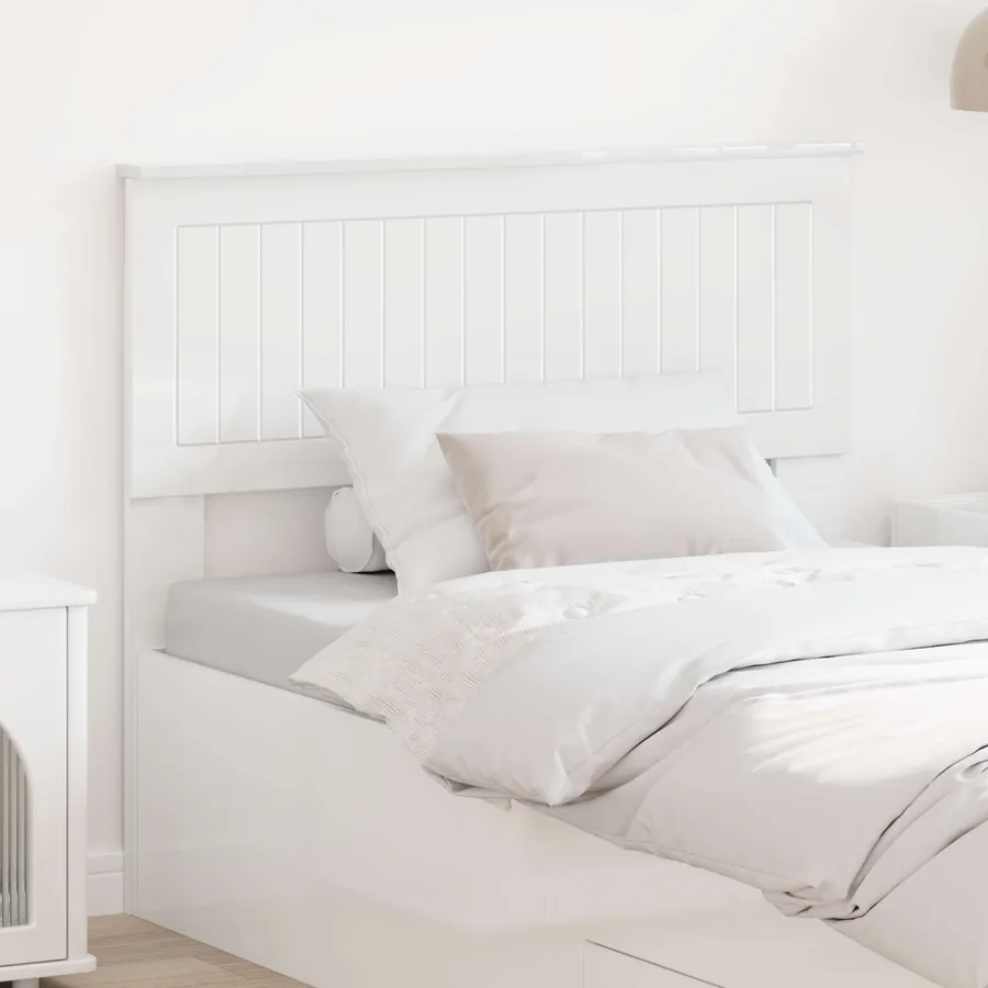 Tête de lit Blanc Brillant Bois d'ingénierie