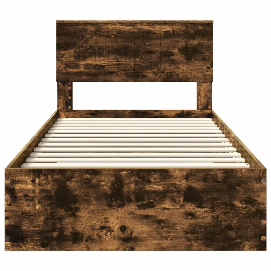 Cadre de lit Chêne fumé 100 x 200 cm Bois d'ingénierie - 7
