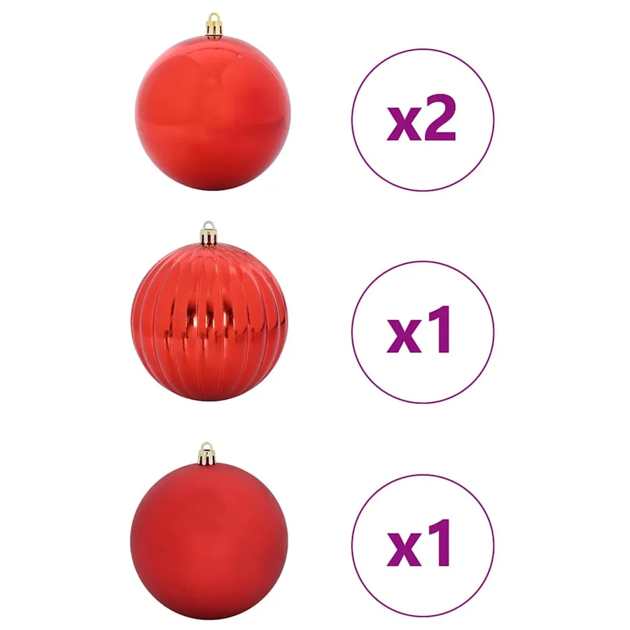 Ensemble de Boules de Noël XXL 4 pcs Rouge Ø 20 cm Plastique - 3