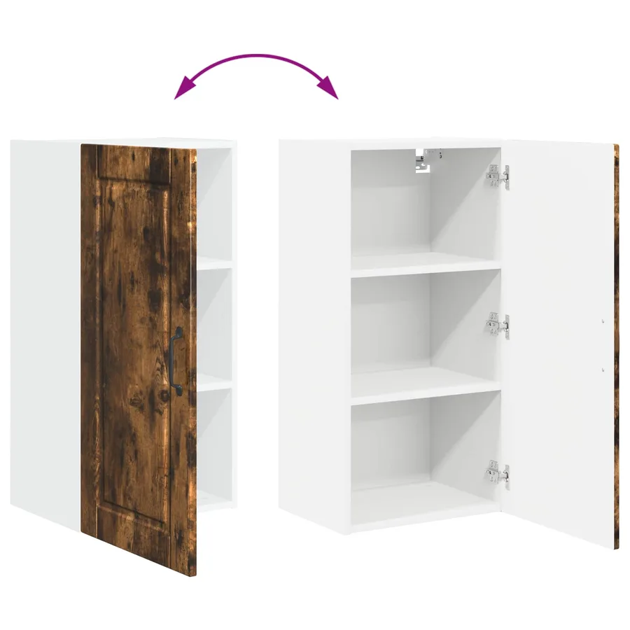 Meuble mural PORTO Chêne fumé 40 x 31 x 80 cm Bois d'ingénierie - 11