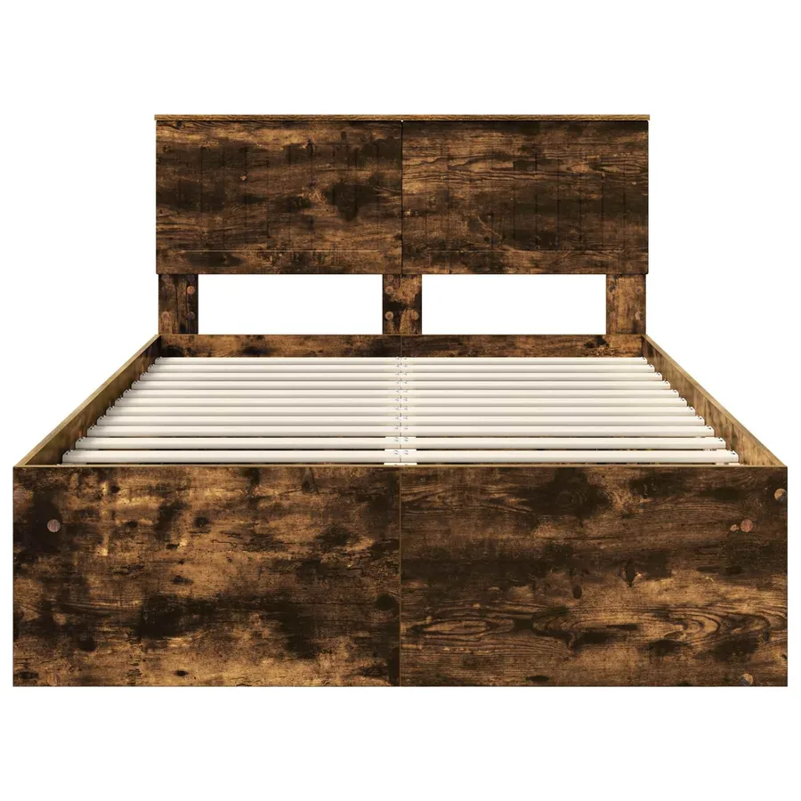 Cadre de lit Chêne fumé 120 x 190 cm Pin massif - 7