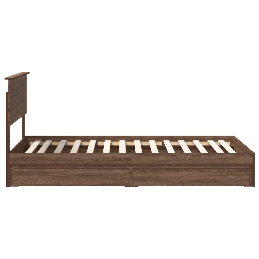 Lit de Rangement Chêne brun 100 x 200 cm Bois d'ingénierie - 9