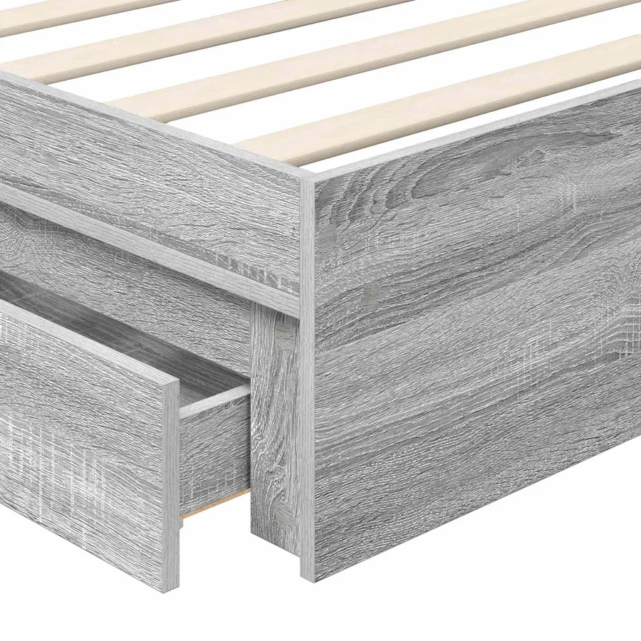 Lit de Rangement Gris Sonoma 90 x 190 cm Bois d'ingénierie - 11