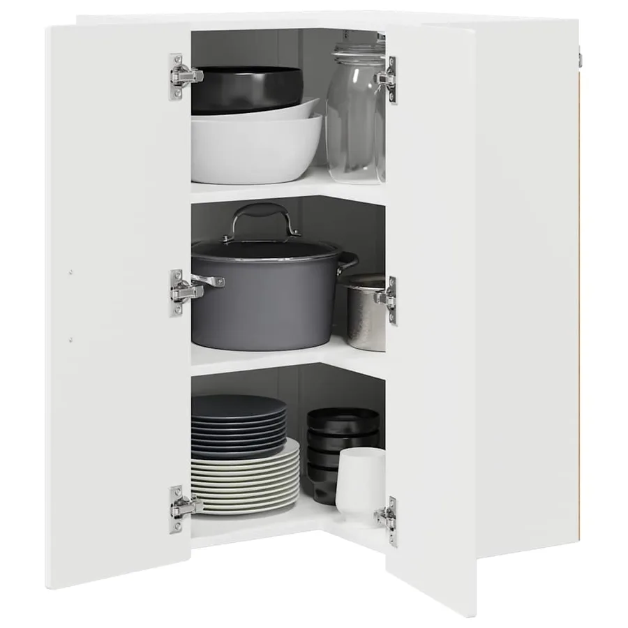 Cabinet d'angle mural PORTO Blanc 57 x 57 x 80 cm - 3