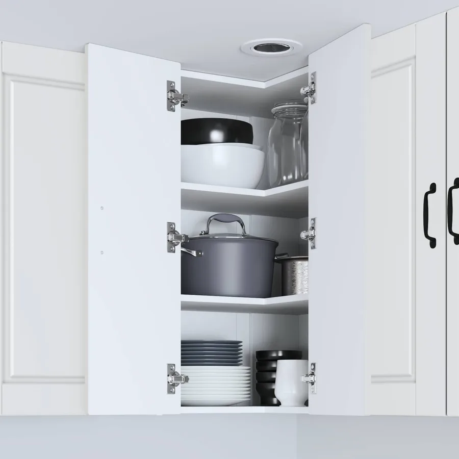 Cabinet d'angle mural PORTO Blanc 57 x 57 x 80 cm - 4