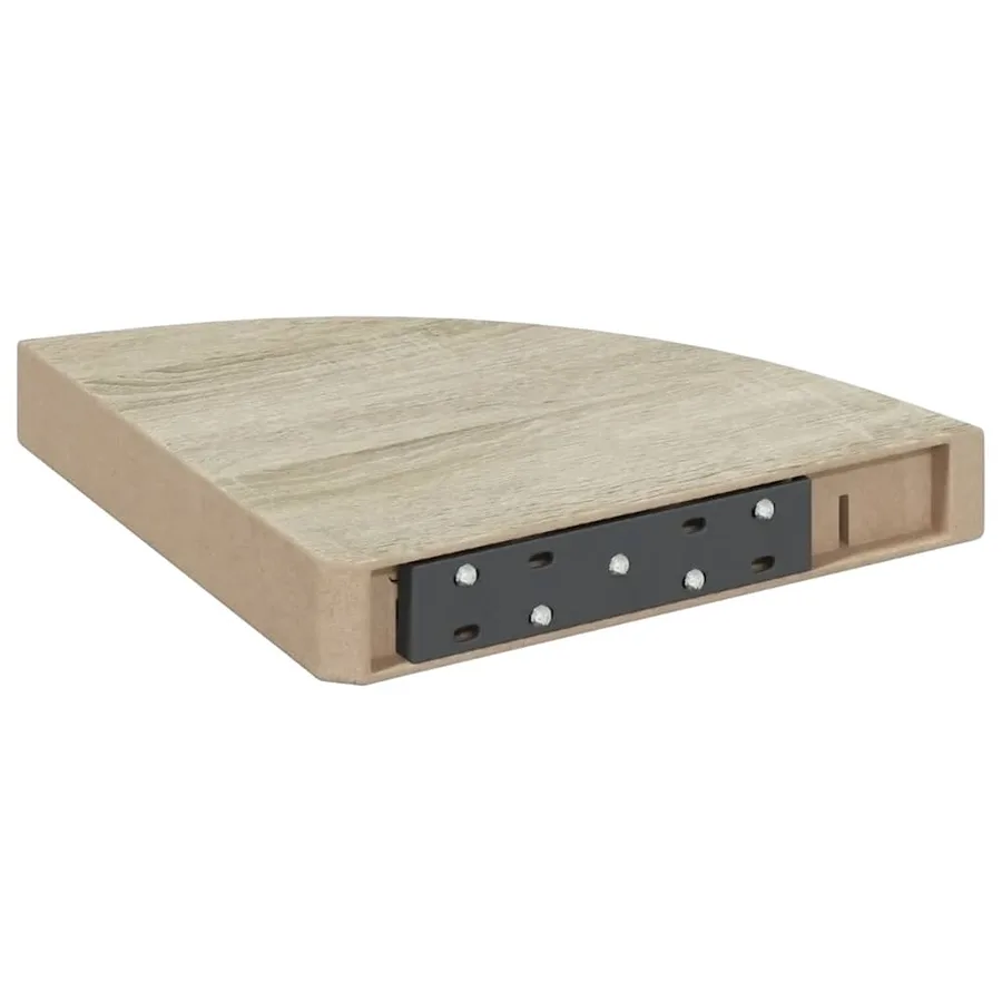 Étagère d'angle murale Chêne et blanc 25x25x3,8 cm MDF - 7