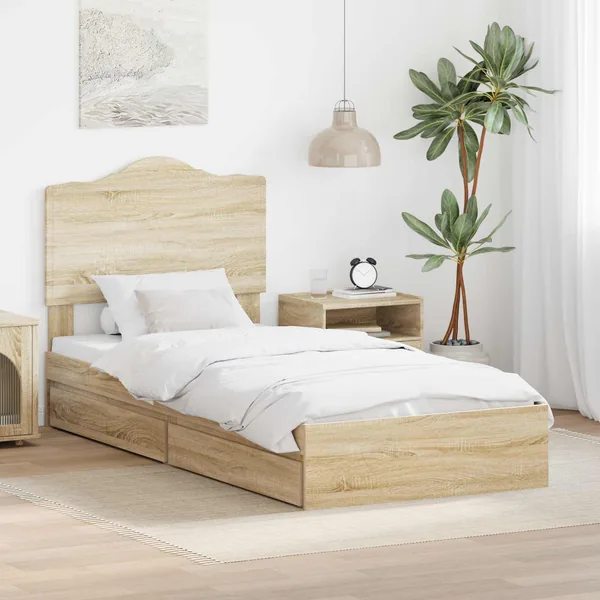 Lit de Rangement Chêne Sonoma 90 x 200 cm Bois d'ingénierie