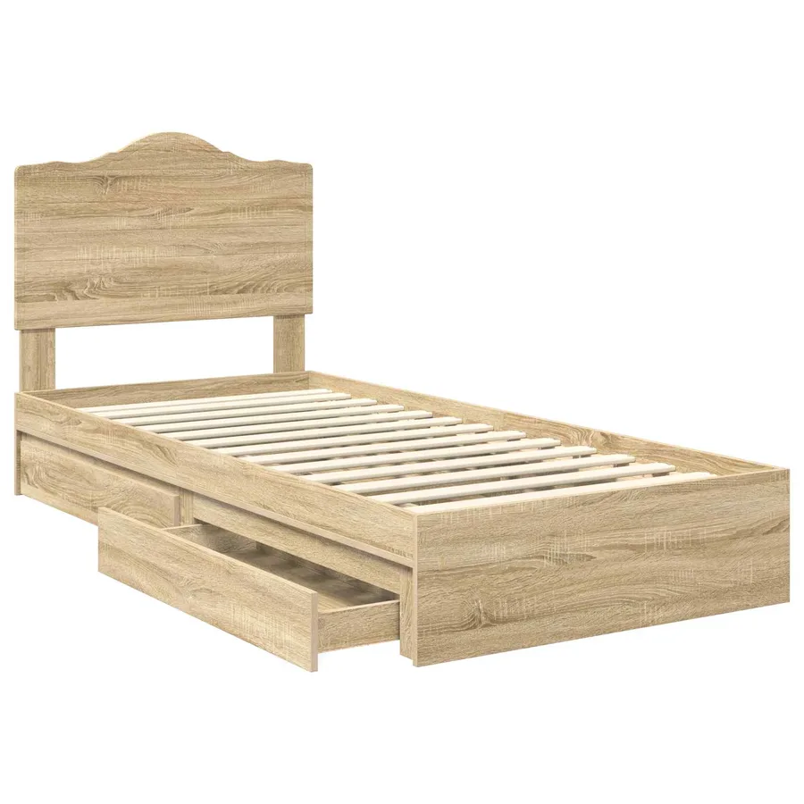 Lit de Rangement Chêne Sonoma 90 x 200 cm Bois d'ingénierie - 5