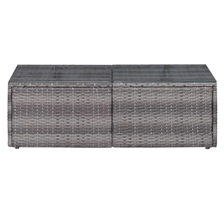 Salon de jardin 9 pcs avec coussins Résine tressée Gris - 13